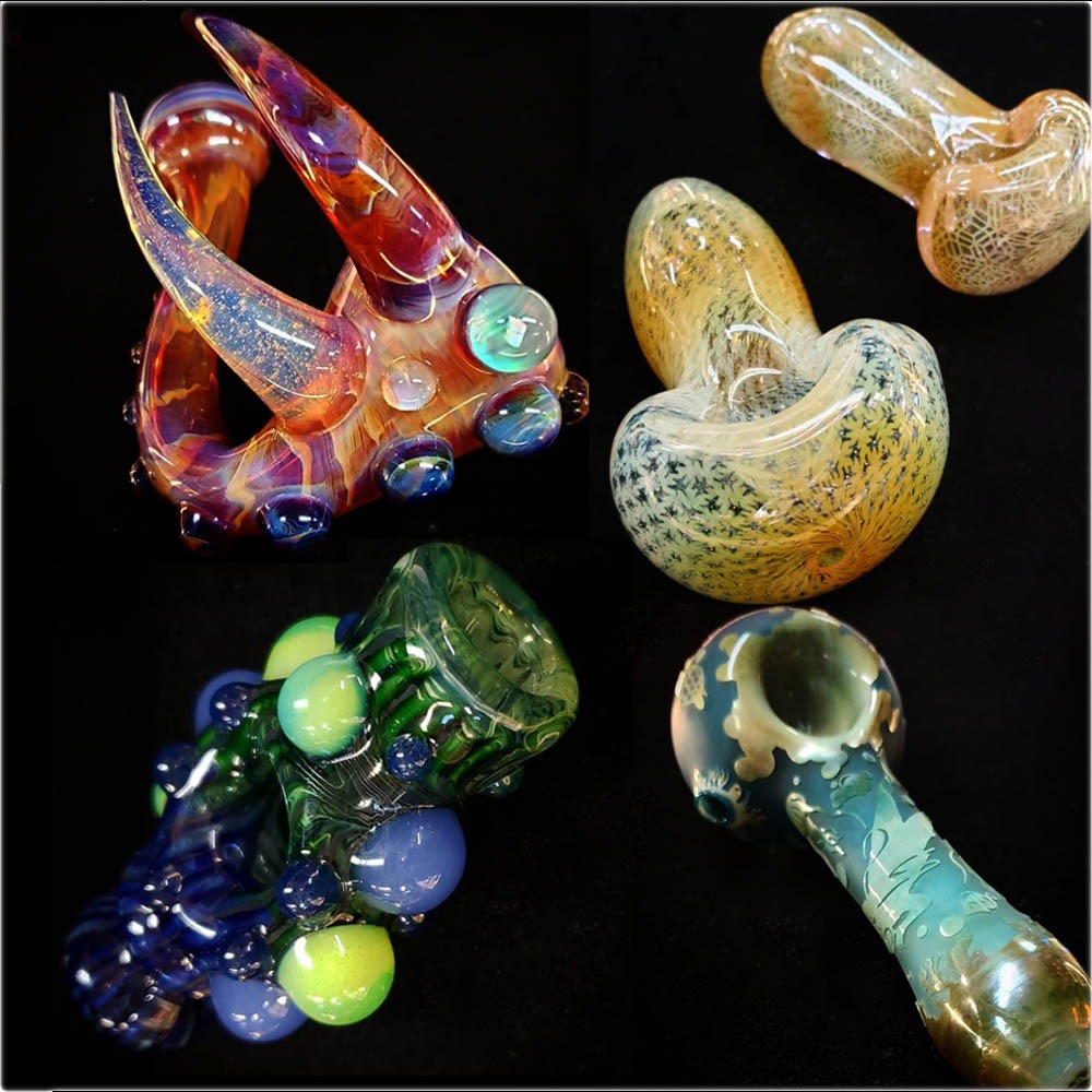 Art of Smoke Minty Bong - Handblown Glass